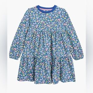 *New* Mini Boden Blue Floral Tiered Dress Girls Size 5-6